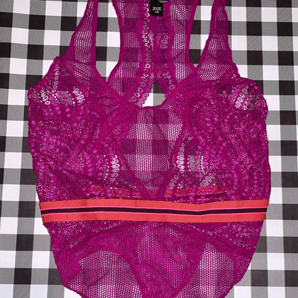 Victoria's Secret Athletic Magenta Teddy Bodysuit